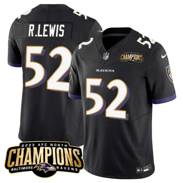 Men & Women & Youth Baltimore Ravens #52 Ray Lewis Black 2023 F.U.S.E. AFC North Champions Vapor Limited Jersey->baltimore ravens->NFL Jersey